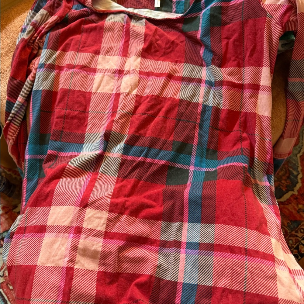 Soma long Sleeve Sleep Christmas red plaid Shirt
